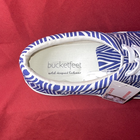 Bucketfeet Men’s Geo Canvas Lace-Up Blue/White Size 9 New in Box - Picture 5 of 7